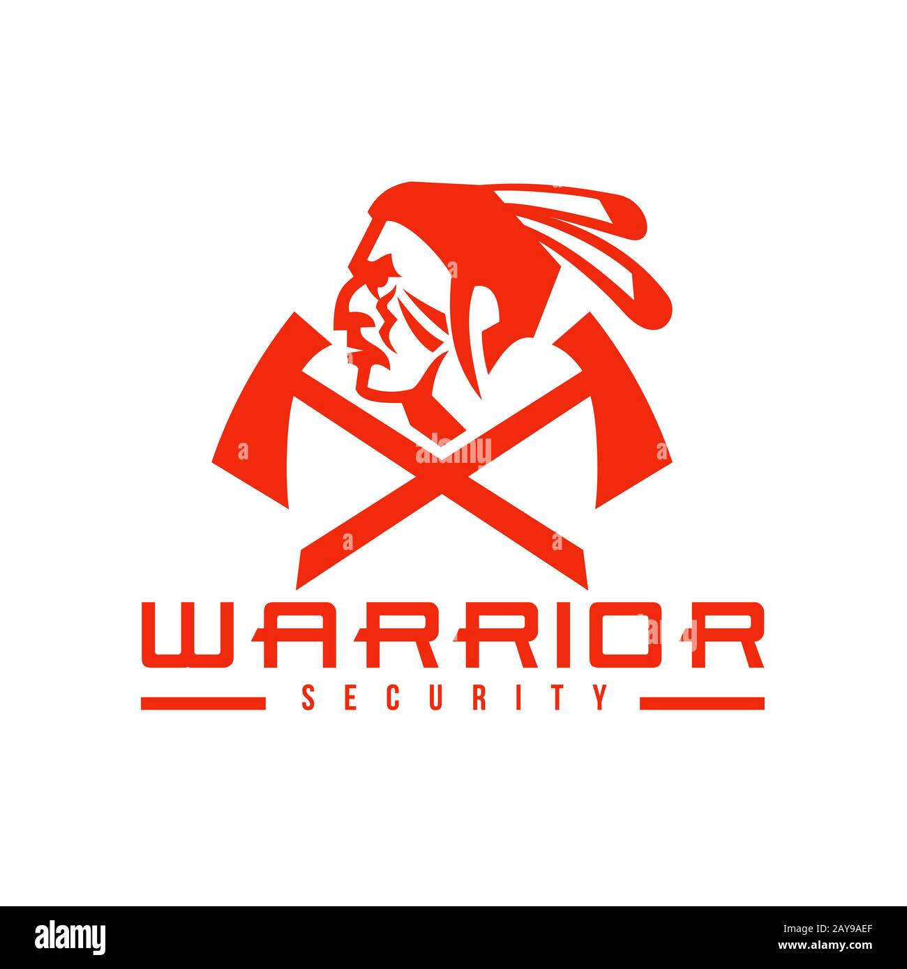 Native American Warrior Security Mascot Stock Photo Alamy