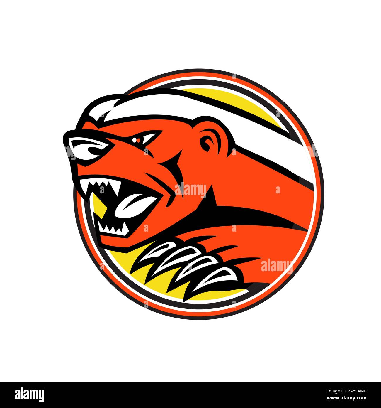 Angry Honey Badger Mascot Stock Photo
