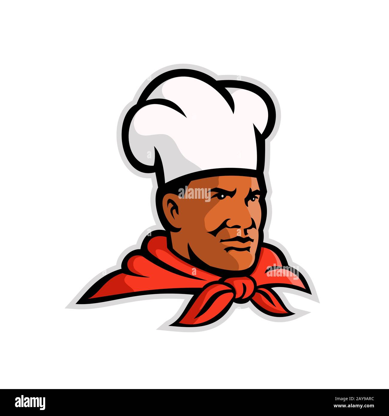 African American Chef Baker Mascot Stock Photo