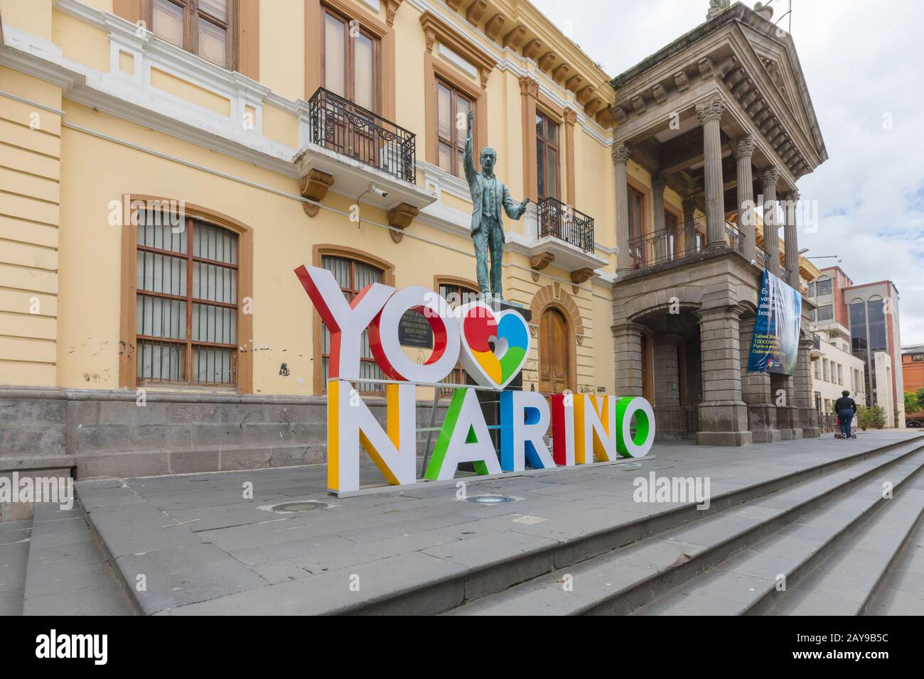 signboard of the Department of Narino in the city of Pasto Colombia Stock Photo