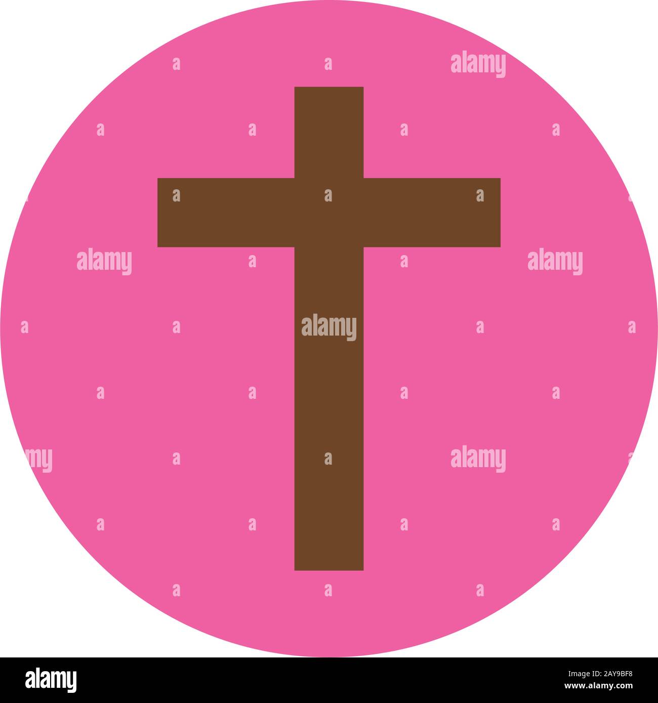 wooden cross religion block and flat style icon Stock Vector Image ...