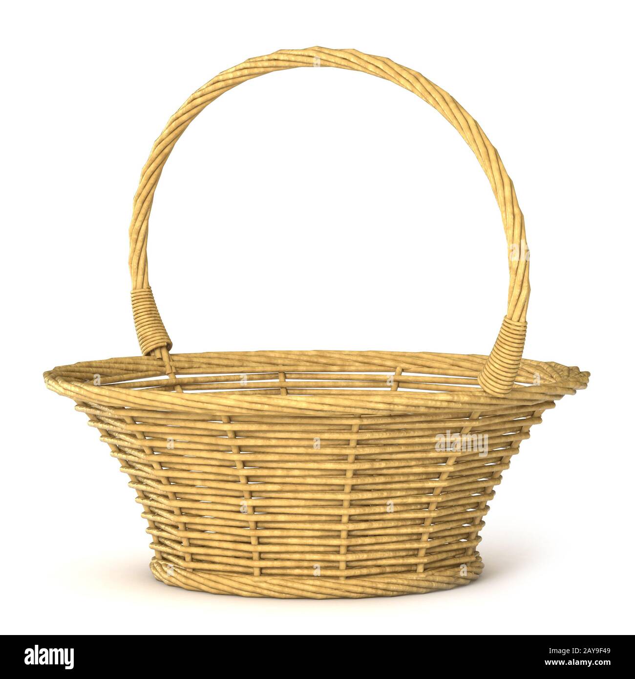 Empty wicker basket. 3D Stock Photo Alamy