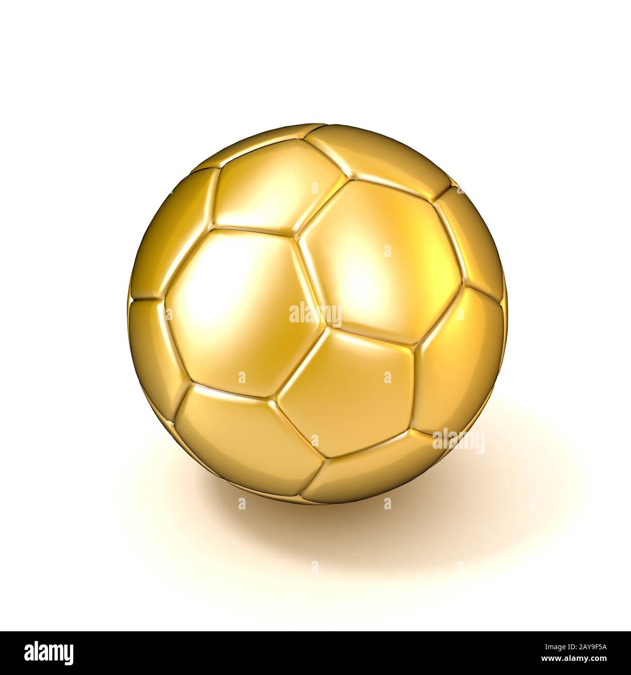 Golden football - soccer ball isolated on white background. 3D Stock ...
