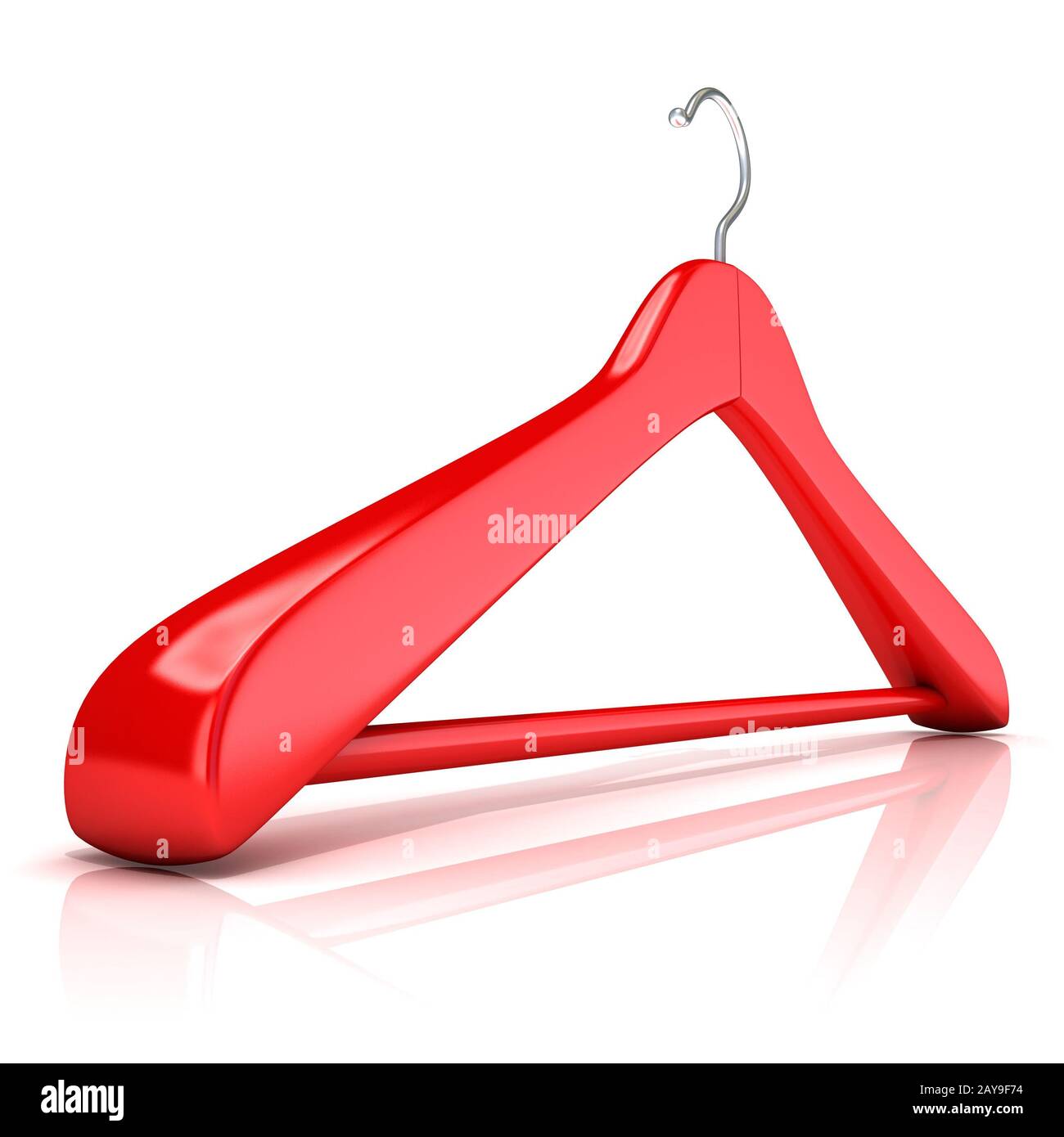 Red clothes hangers, 3D Stock Photo