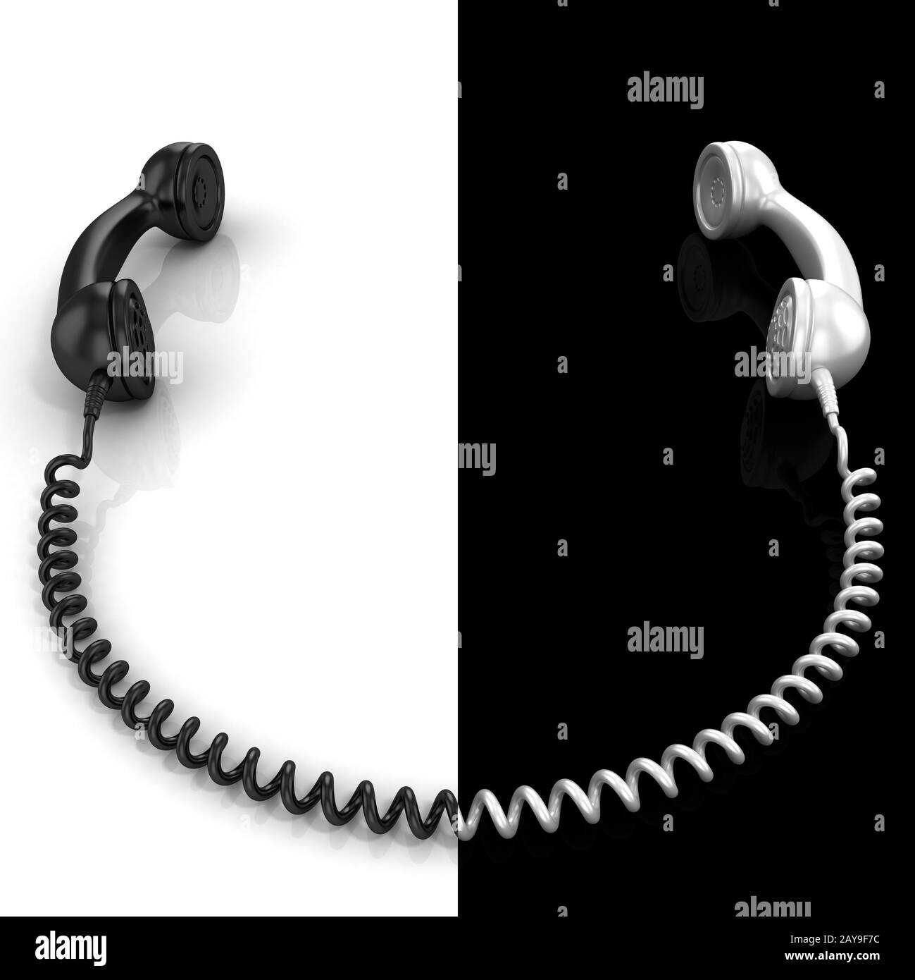 Black and white phone handset Stock Photo Alamy