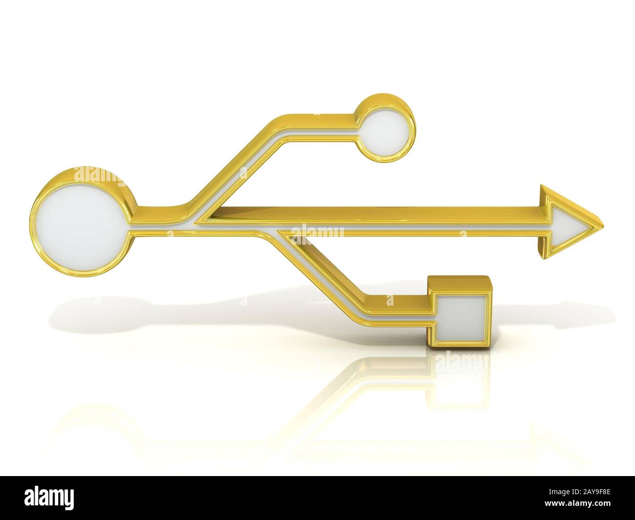 USB 3D golden sign Stock Photo - Alamy