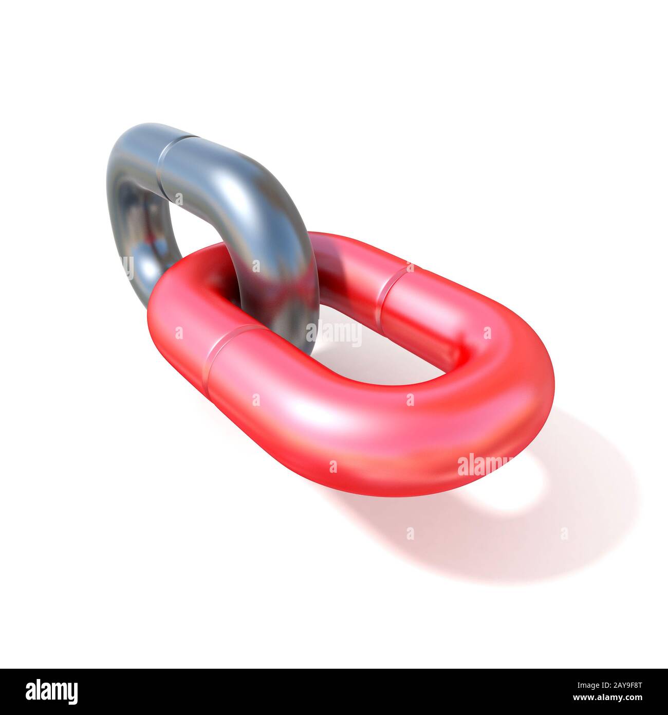 Single chain link icon 3D Stock Photo