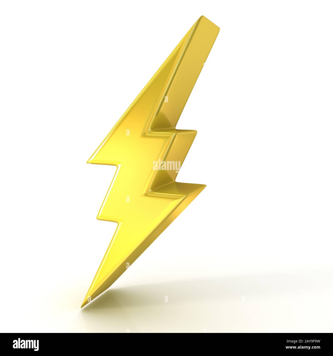 Lightning symbol, 3D golden sign Stock Photo - Alamy