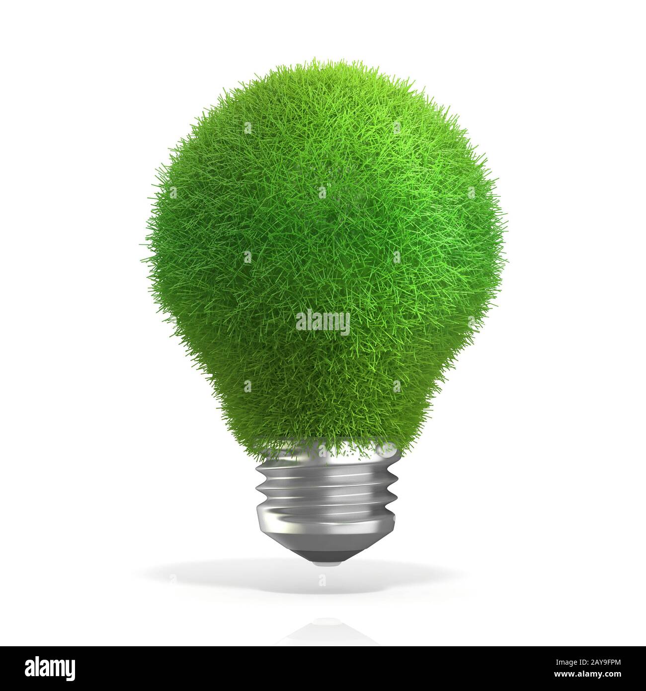 Concept of green energy. Grass on light bulb. 3D Stock Photo - Alamy