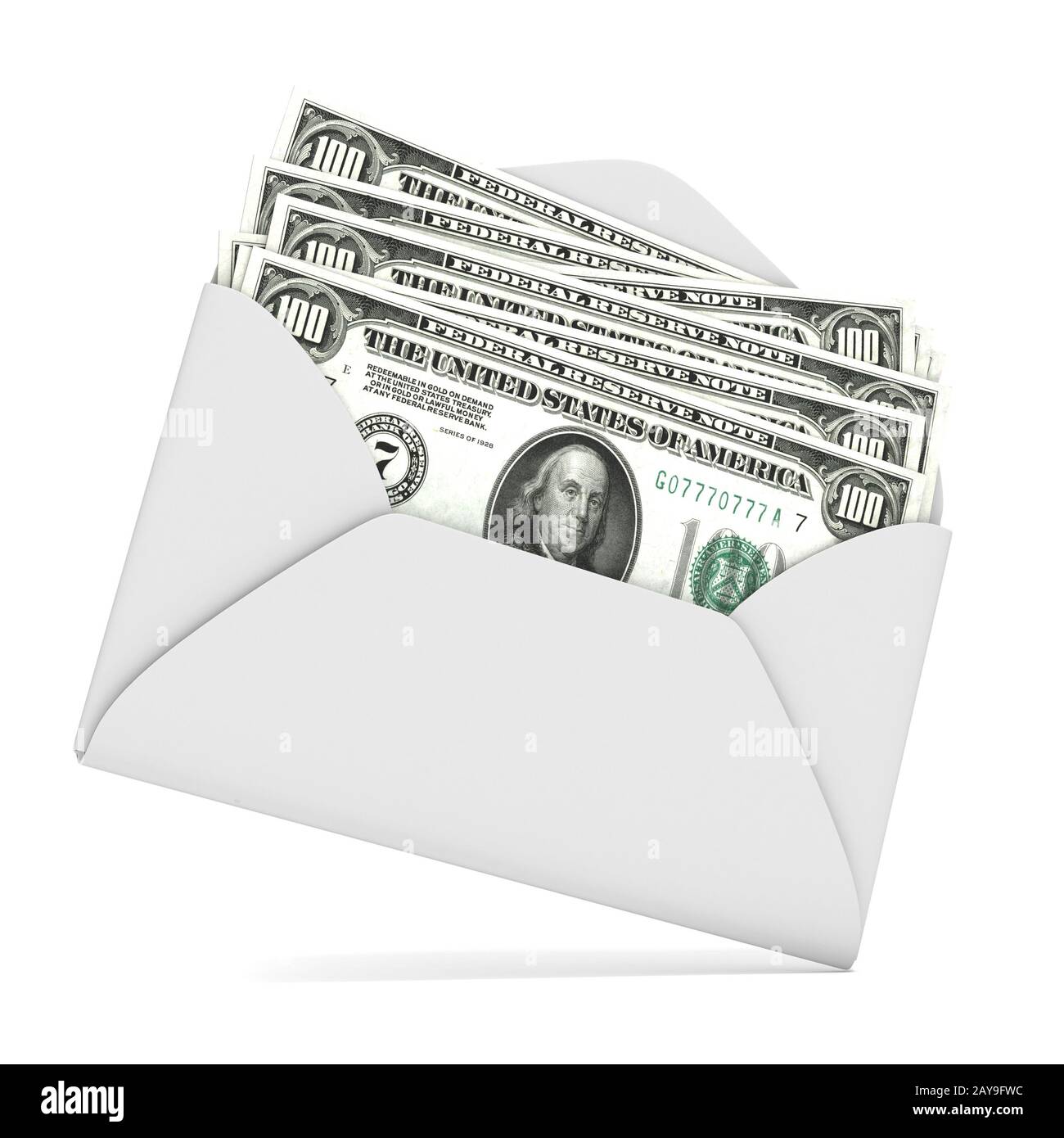 Hand Slightly Opens Envelope 2000 Dollars Stock Photo 1266611974