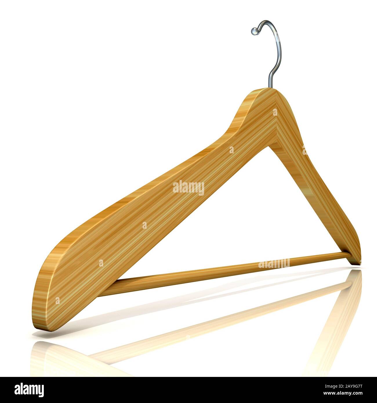 Wooden clothes hangers, 3D Stock Photo