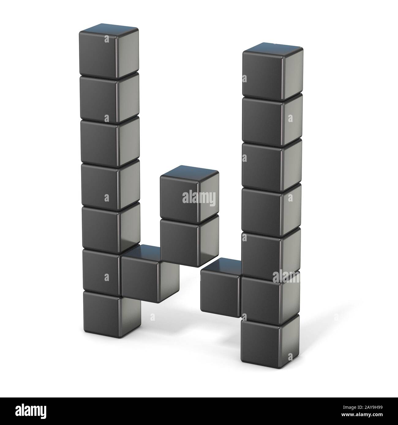 8 bit font. Capital letter W. 3D Stock Photo - Alamy