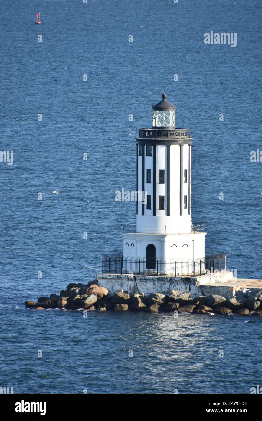 Angels Gate Lighthouse off San Pedro in California Stock Photo Alamy