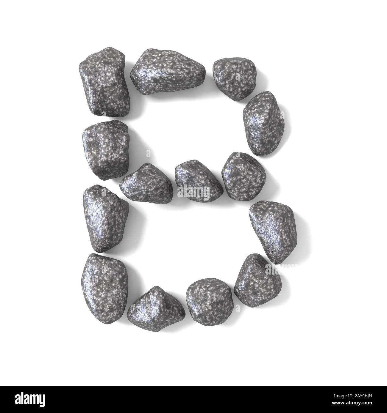 Font Made Of Rocks LETTER B 3D Stock Photo - Alamy