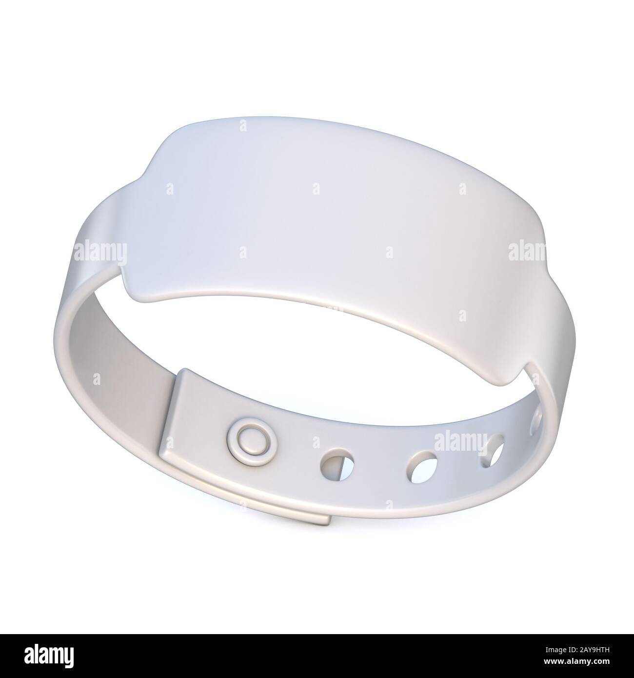 White rubber bracelet, closed. 3D Stock Photo Alamy