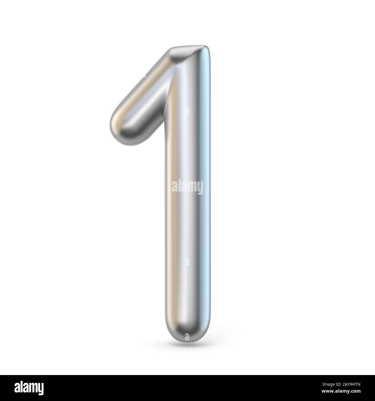 Metal silver font. Number ONE 1 3D Stock Photo - Alamy