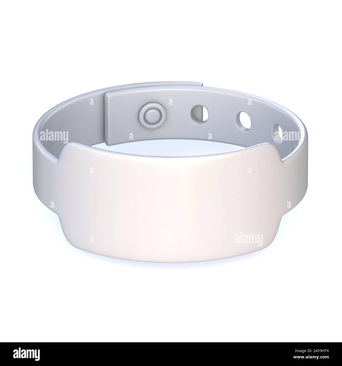 White rubber bracelet, closed. 3D Stock Photo Alamy