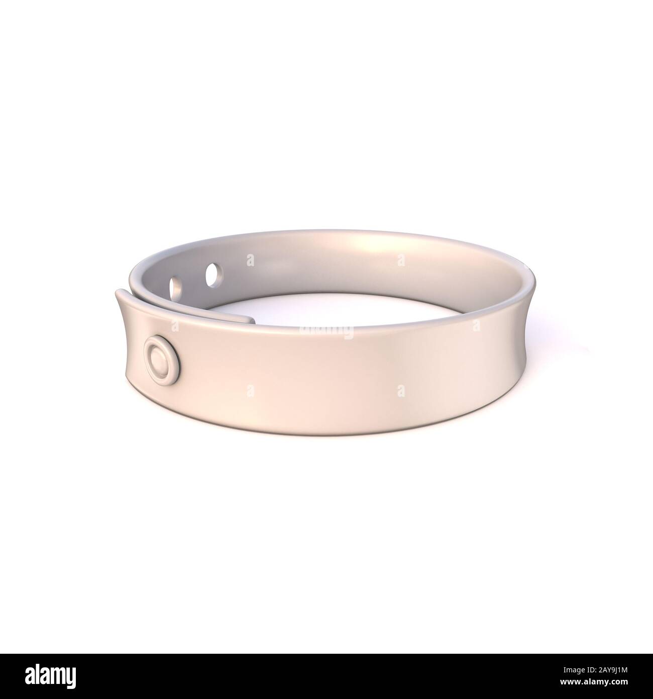White rubber bracelet. 3D Stock Photo Alamy