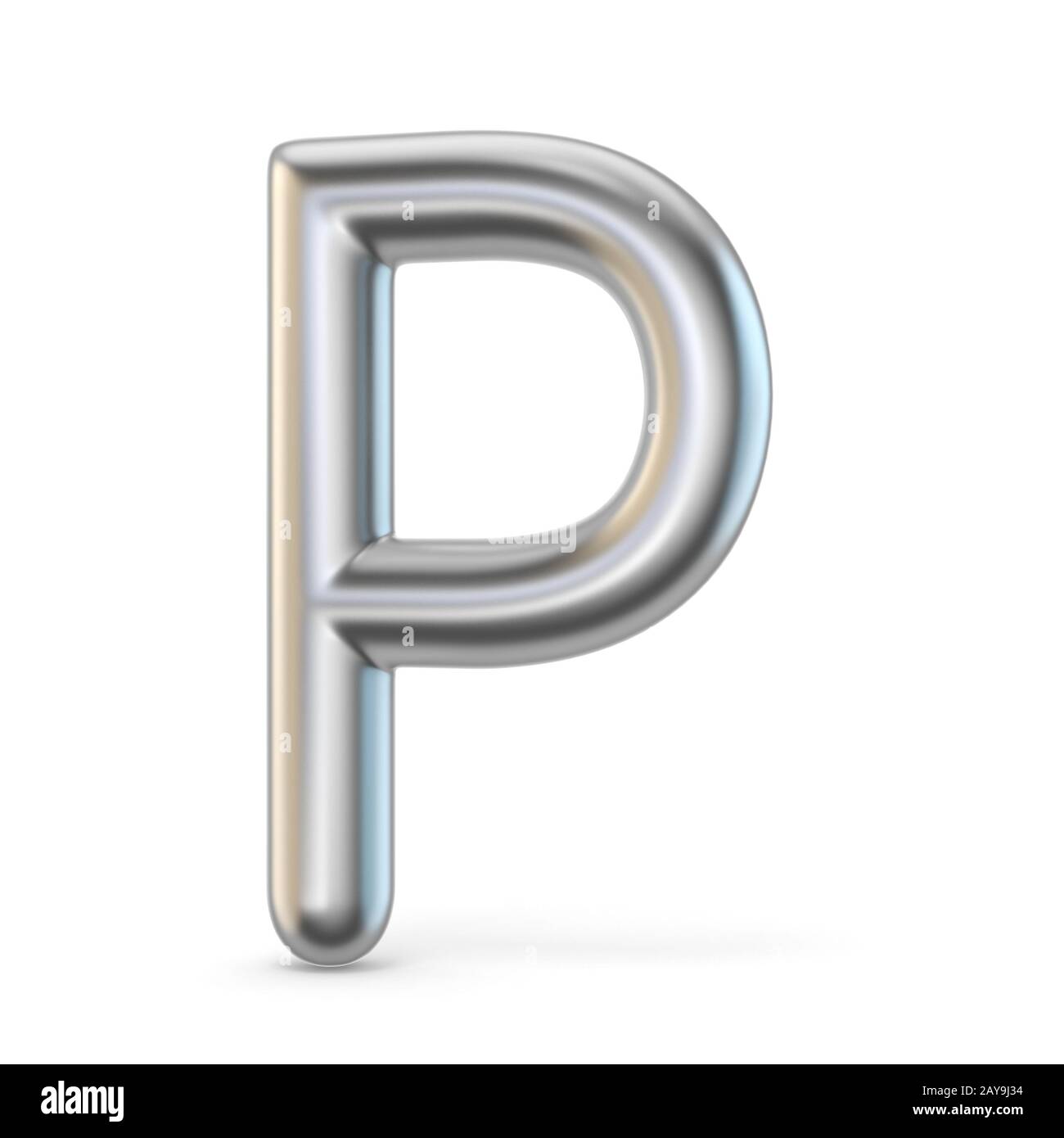 Metal alphabet symbol. Letter P 3D Stock Photo - Alamy