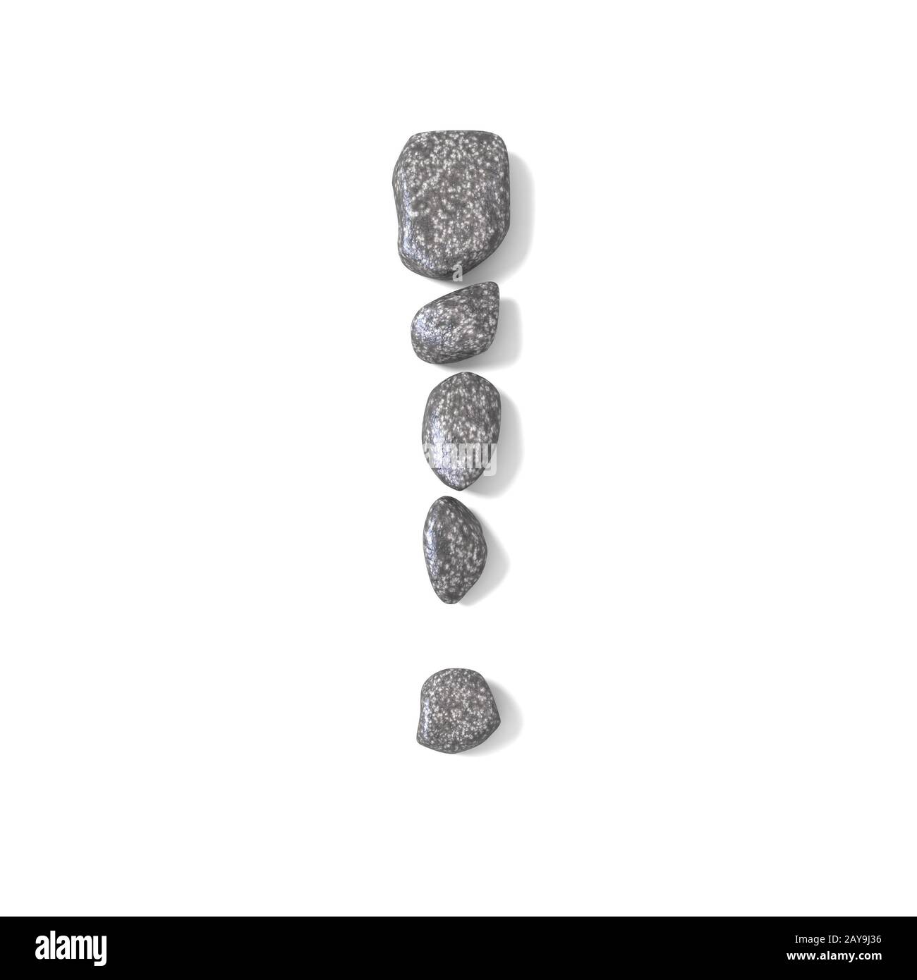 Exclamation mark made of rocks 3D Stock Photo - Alamy