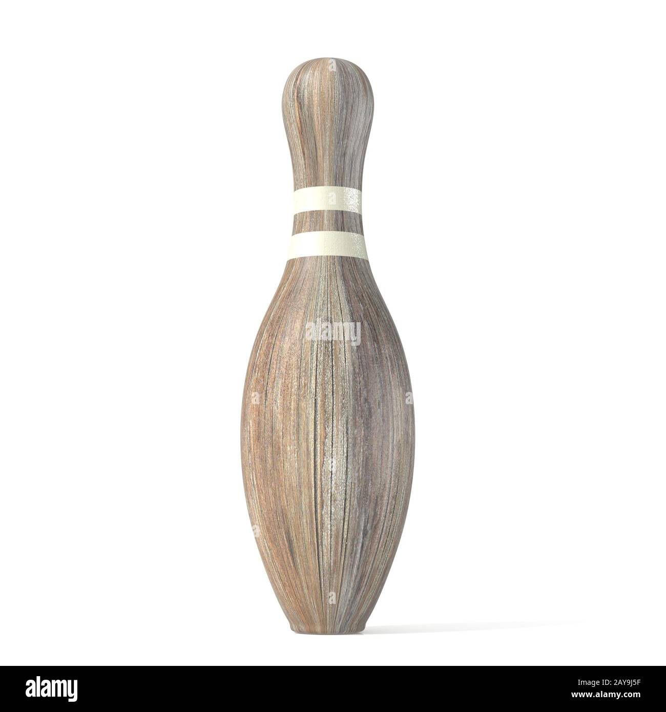 Old wooden skittle. 3D Stock Photo