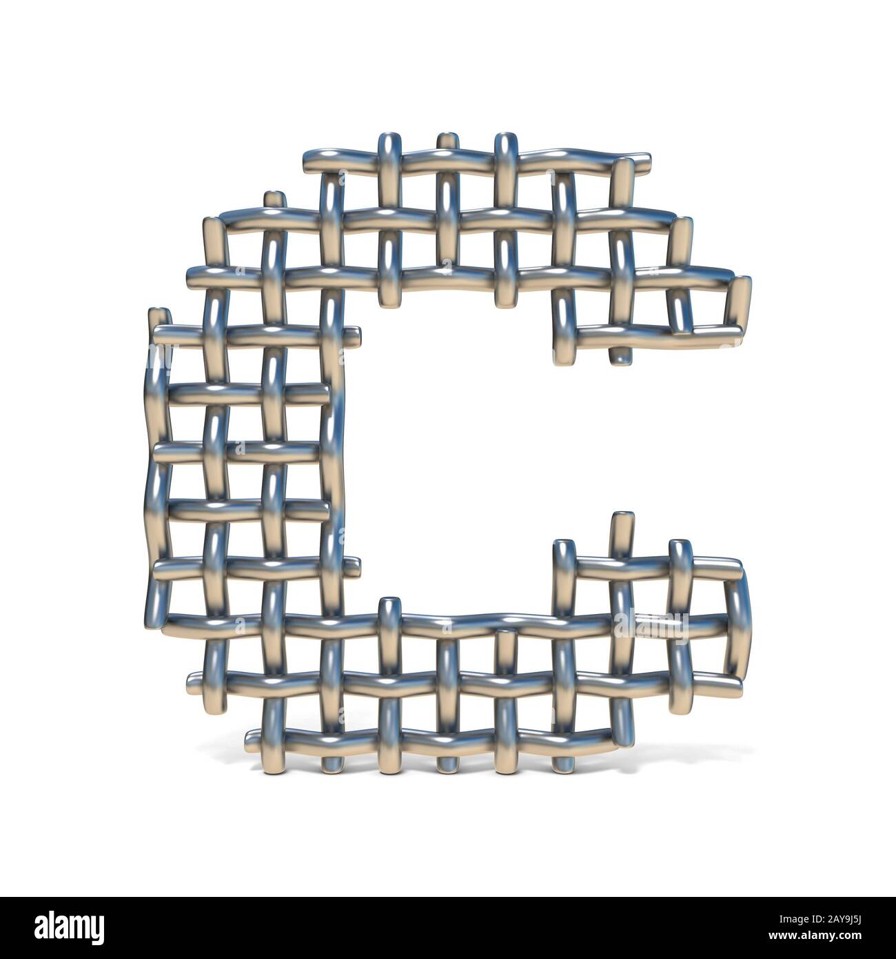 Metal wire mesh font LETTER C 3D Stock Photo - Alamy