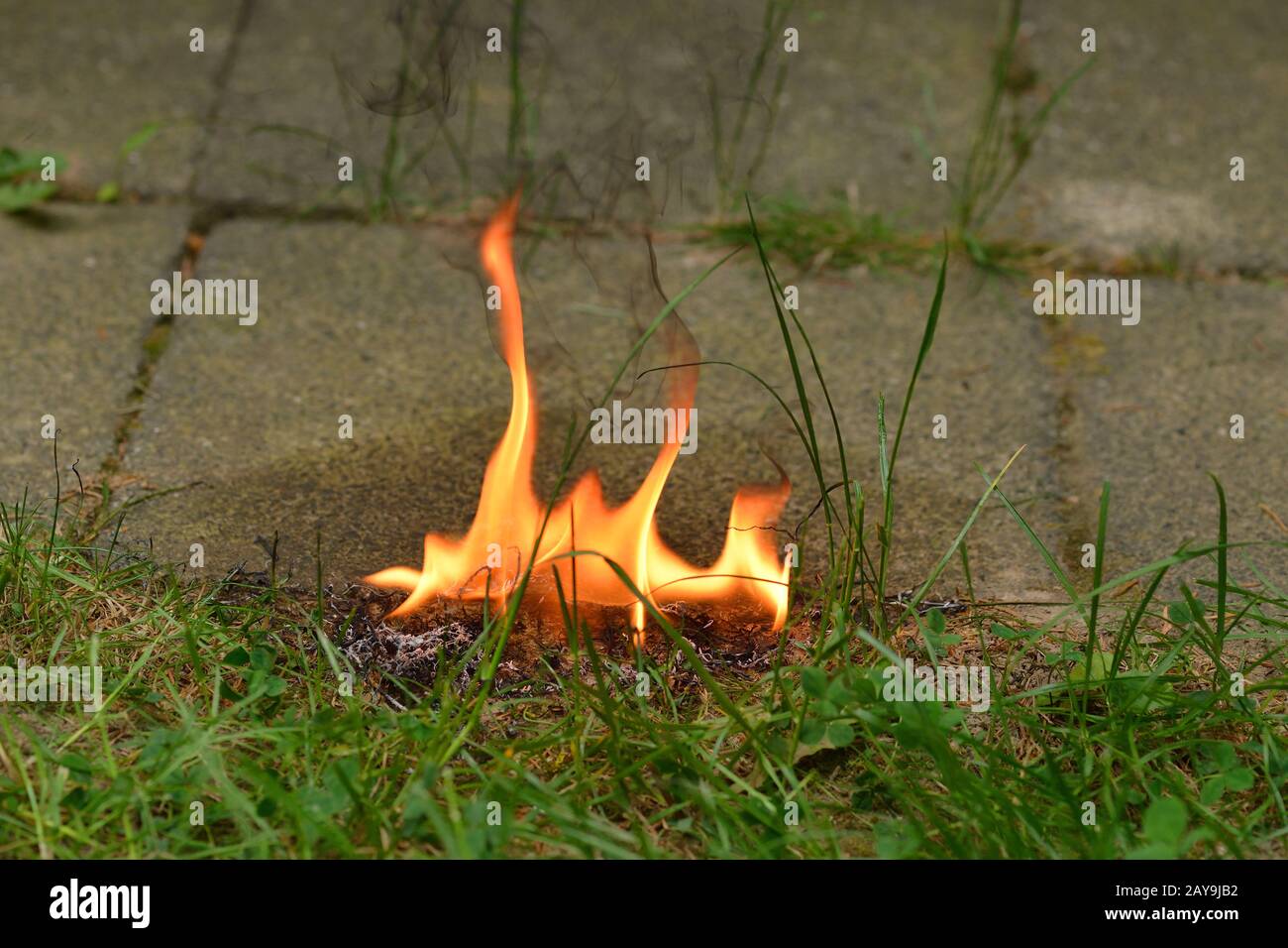 Danger with open fire Stock Photo