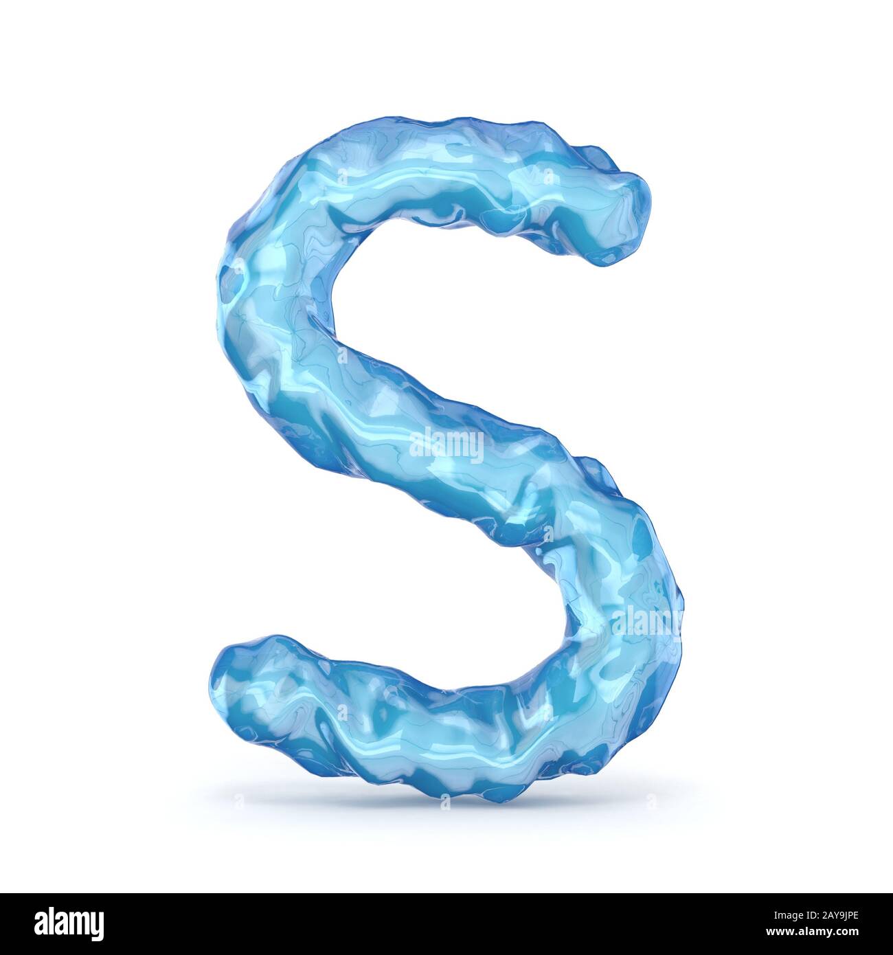 Ice font letter S 3D Stock Photo