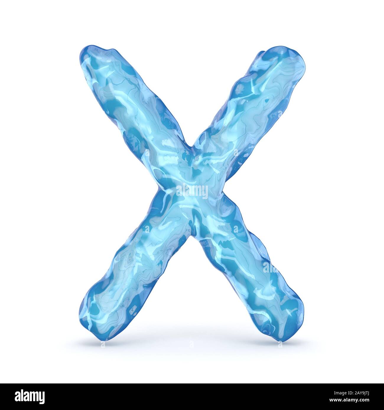 Ice font letter X 3D Stock Photo