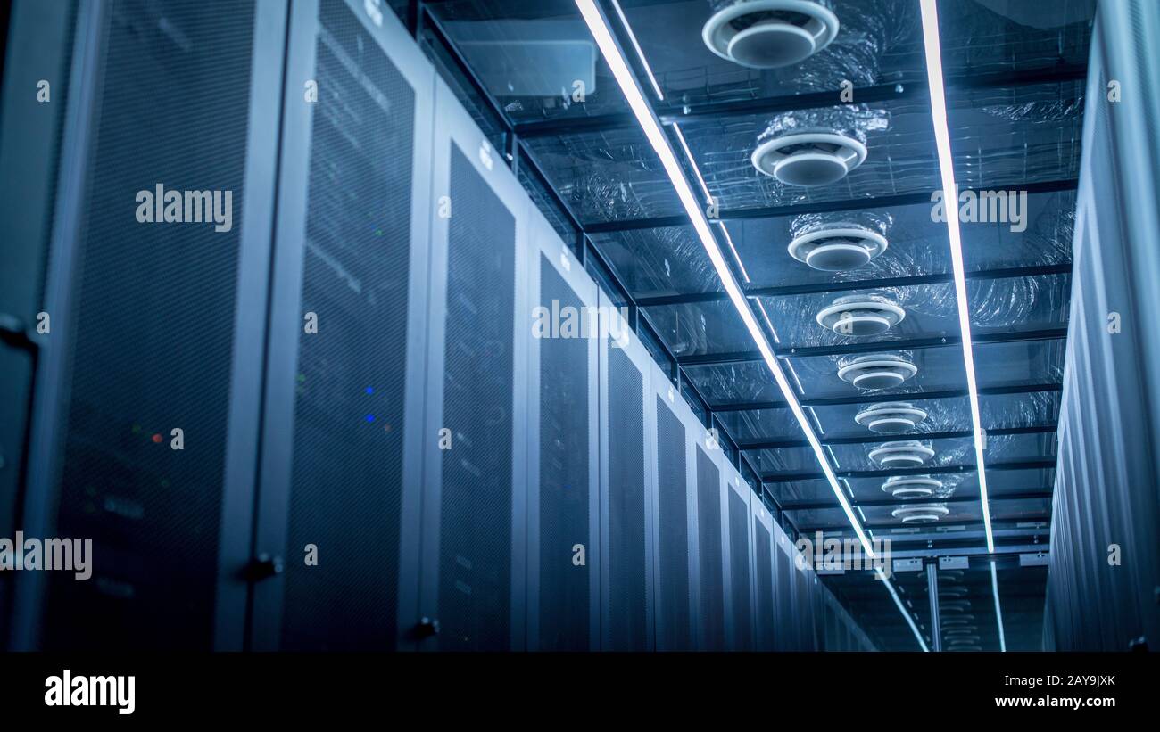 Server room full of racks and servers Stock Photo Alamy