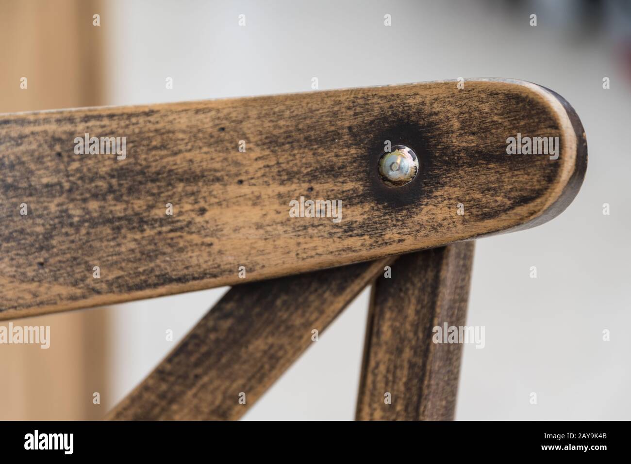 Rustic old rustic furniture - Detail of an armchair Stock Photo