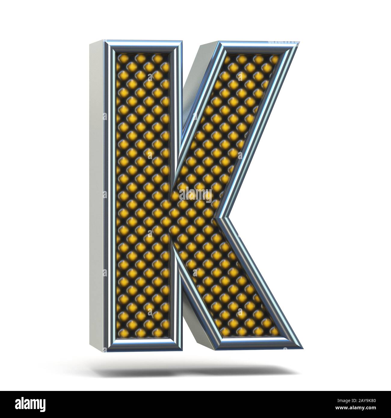 Chrome metal orange dotted font Letter K 3D Stock Photo Alamy