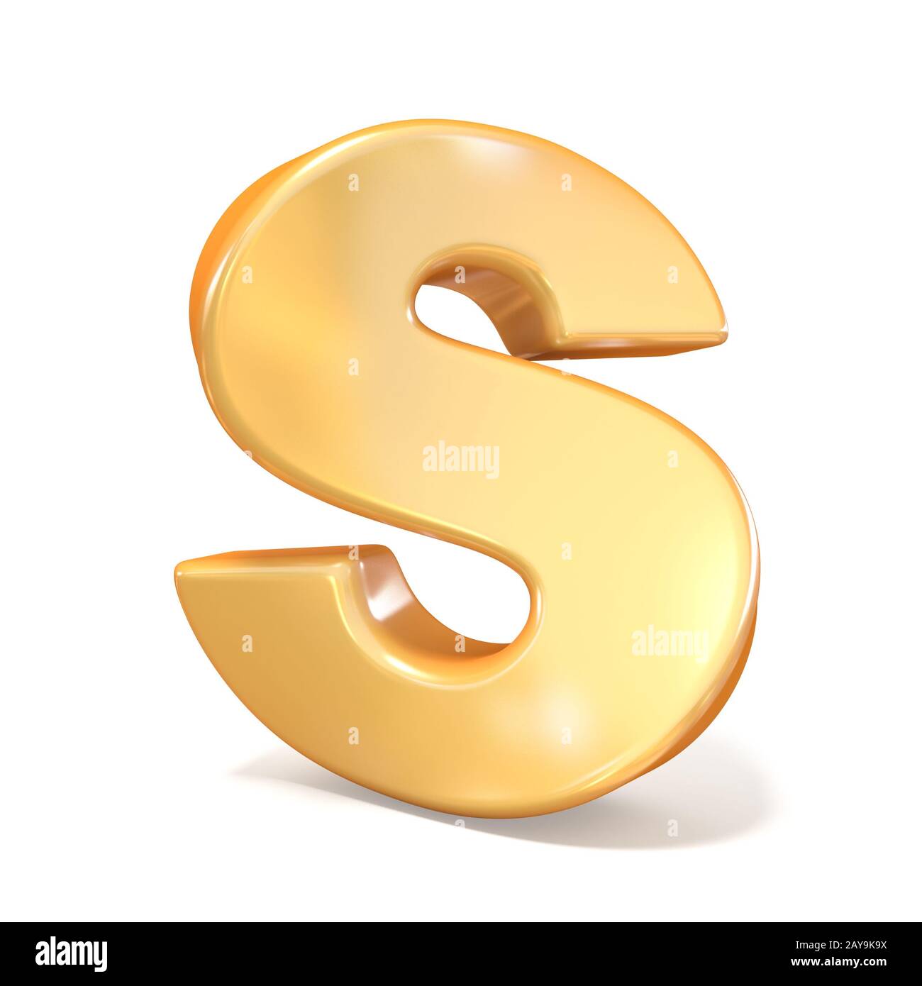 Orange twisted font uppercase letter S 3D Stock Photo