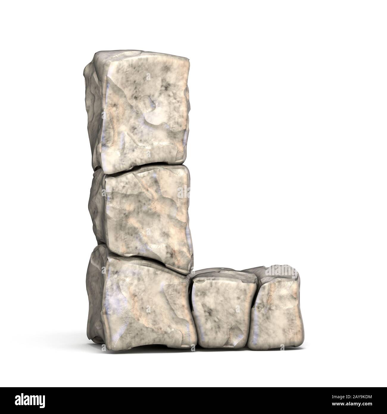 Stone font letter L 3D Stock Photo - Alamy