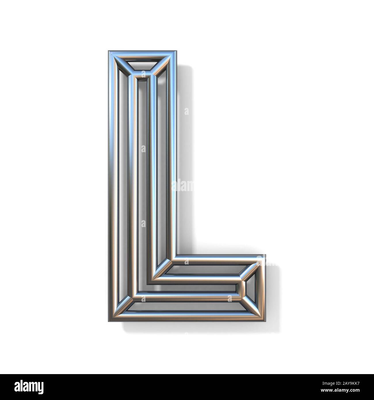 Wire outline font letter L 3D Stock Photo - Alamy