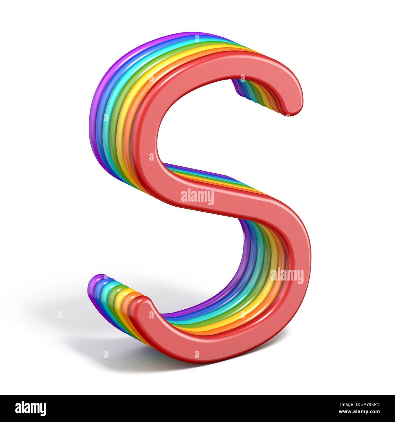 Rainbow font letter S 3D Stock Photo - Alamy