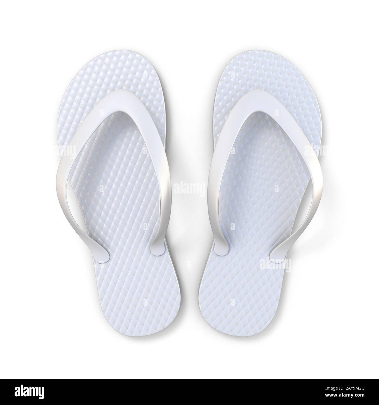 White flip flops top view 3D rendering Stock Photo - Alamy