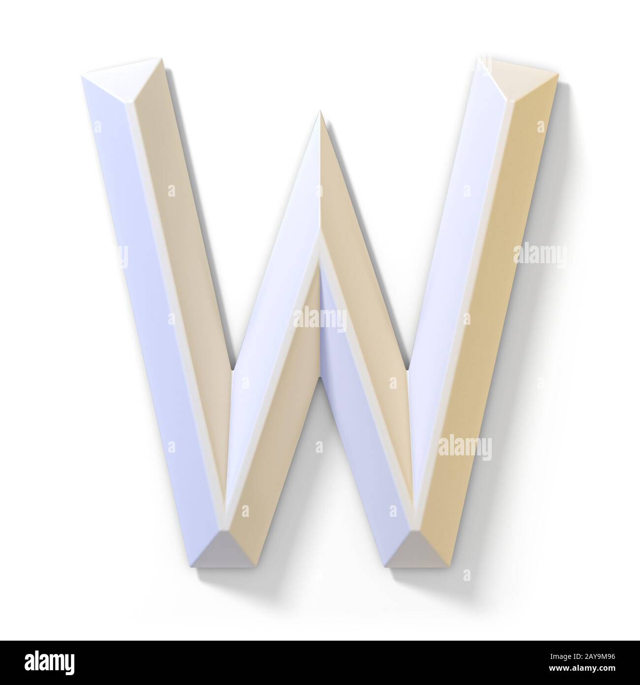 White dimensional font LETTER W 3D Stock Photo - Alamy