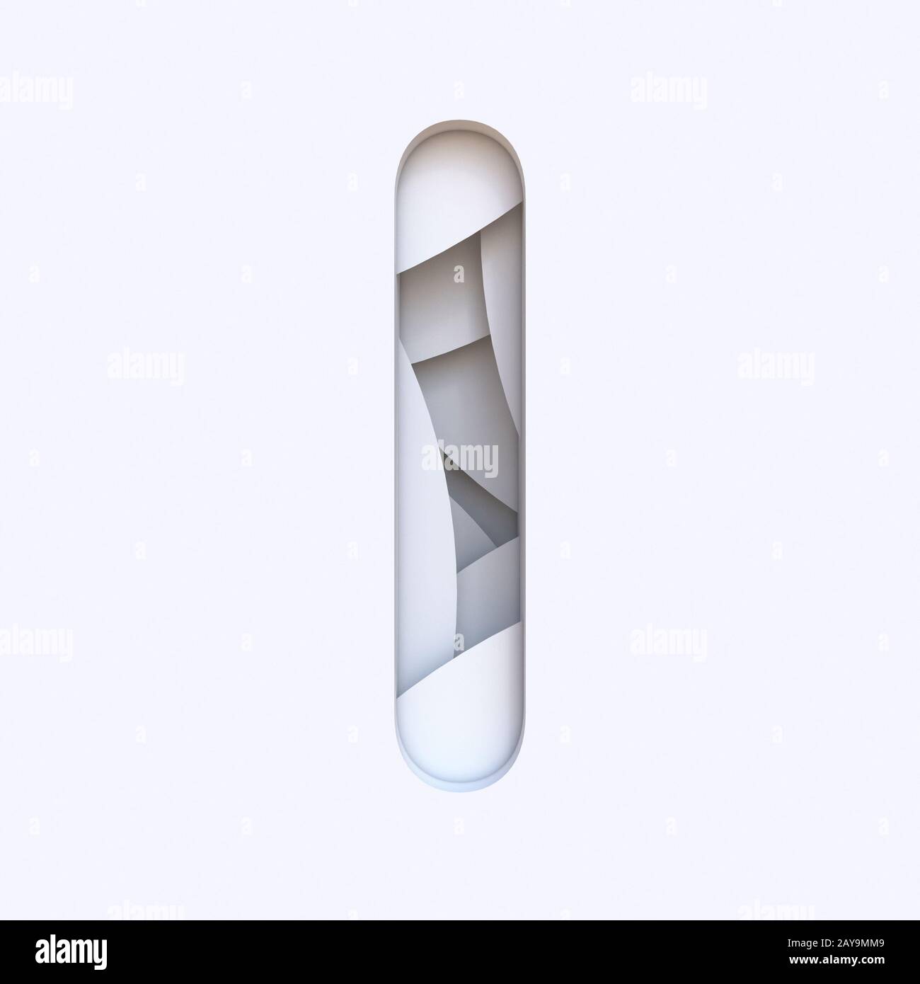 White abstract layers font Letter I 3D Stock Photo - Alamy