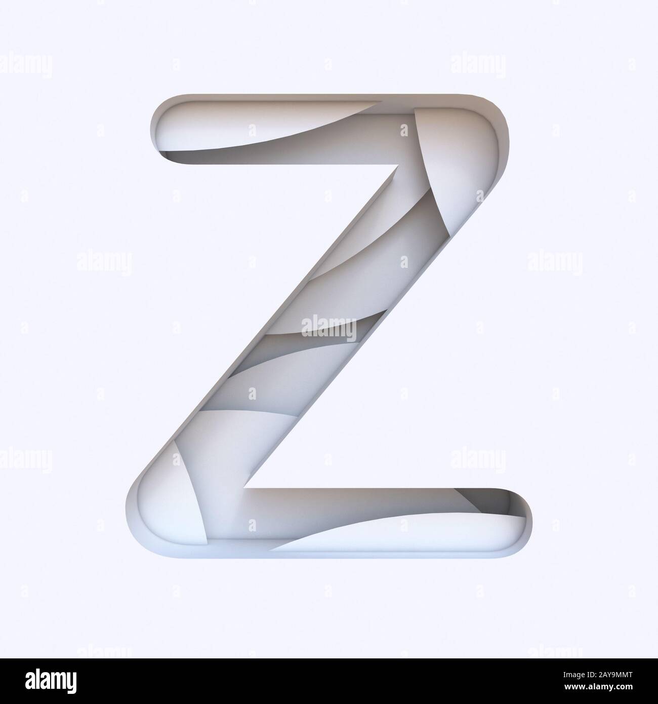 White abstract layers font Letter Z 3D Stock Photo - Alamy