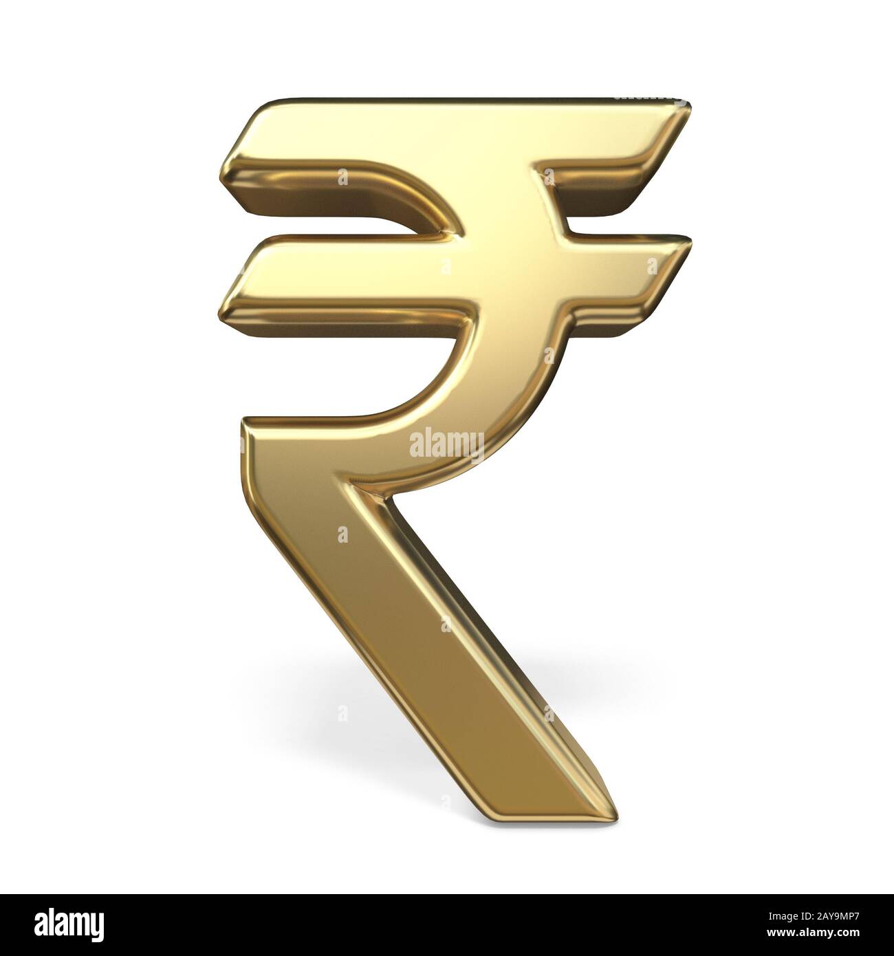 Golden currency symbol RUPEE 3D Stock Photo Alamy