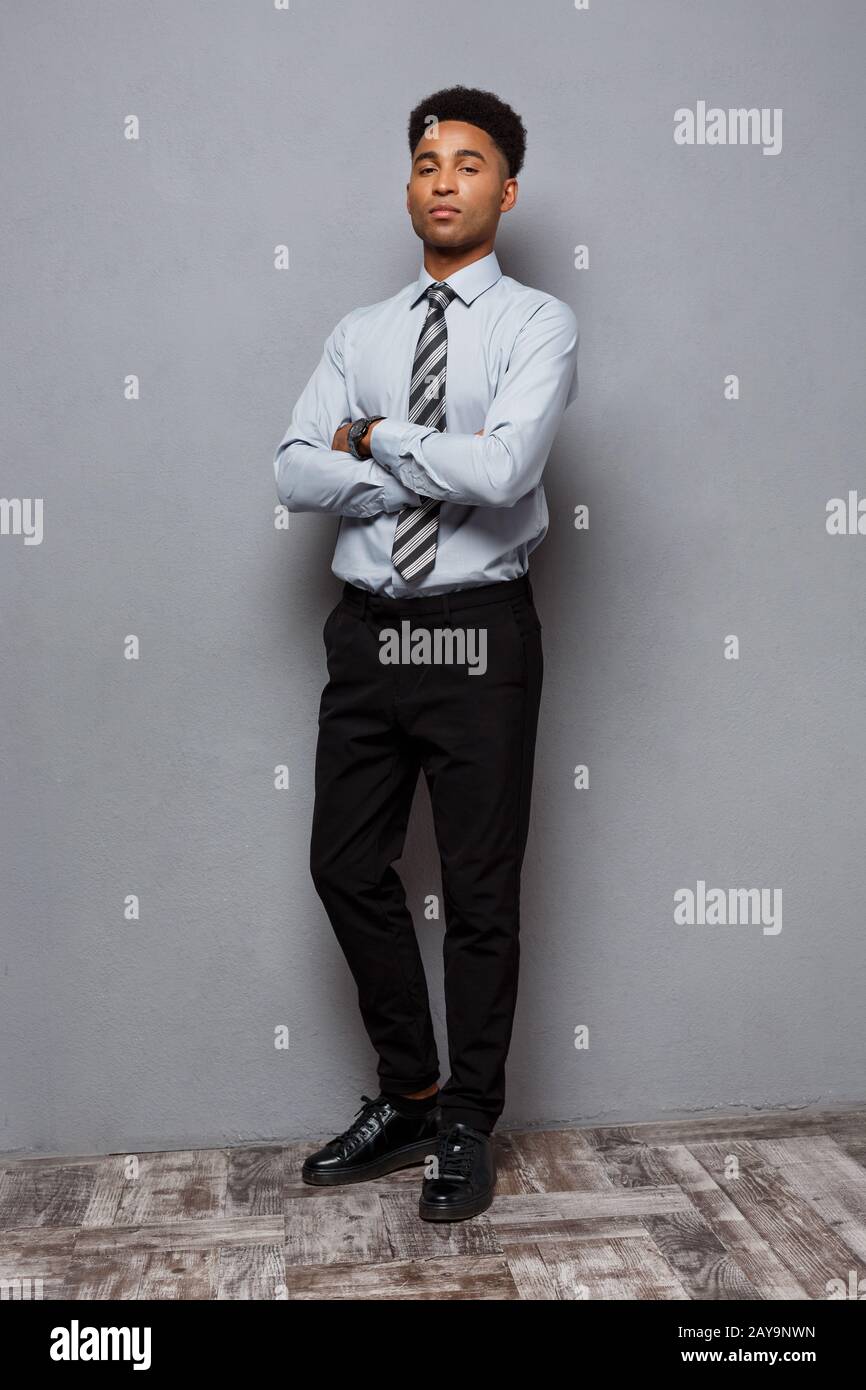 Business Concept - Full length portrait of confident african american ...