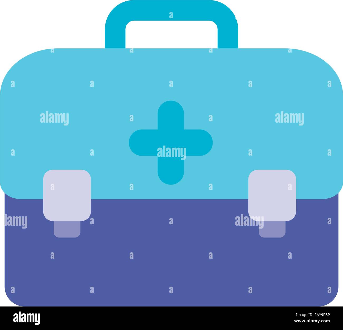 first aid kit over white background, flat style icon, vector ...
