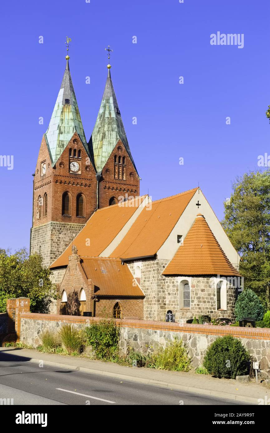 Church Willmersdorf near Werneuchen, Brandenburg, Germany Stock Photo