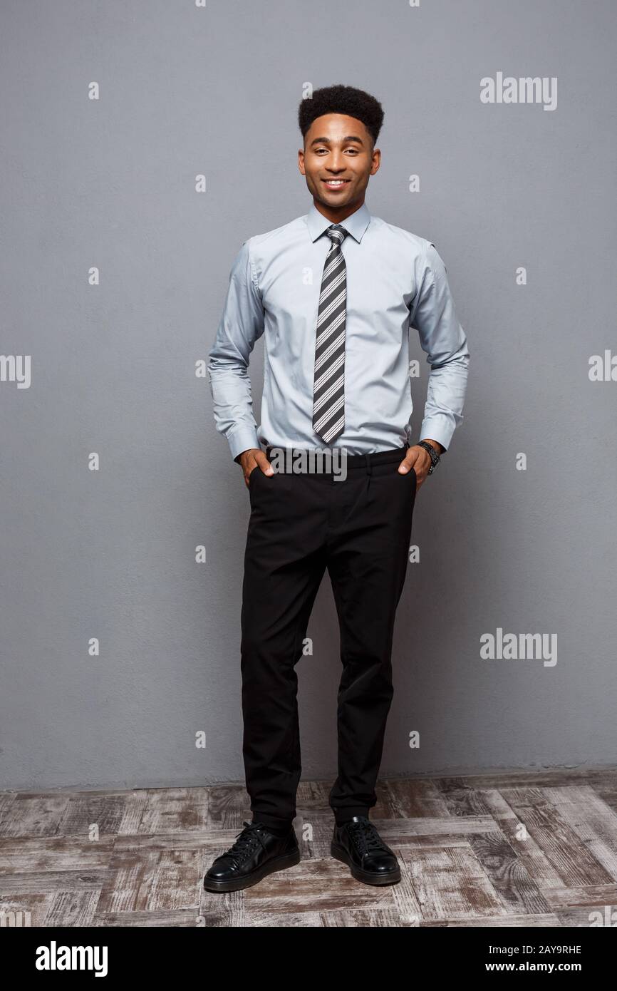 Business Concept - Full length portrait of confident african american ...