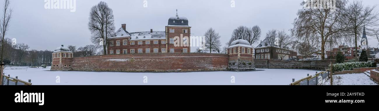 Baroque castle Ahaus in winter Stock Photo