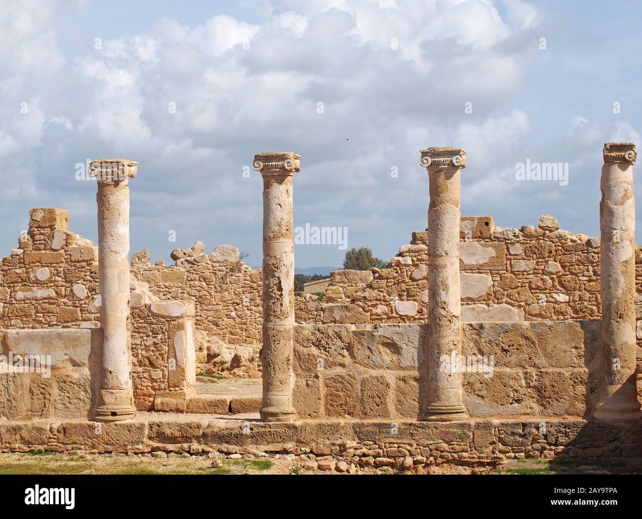 walls and columns the House of Theseus, Roman villa ruins at Kato Paphos Archaeological Park Paphos Stock Photo