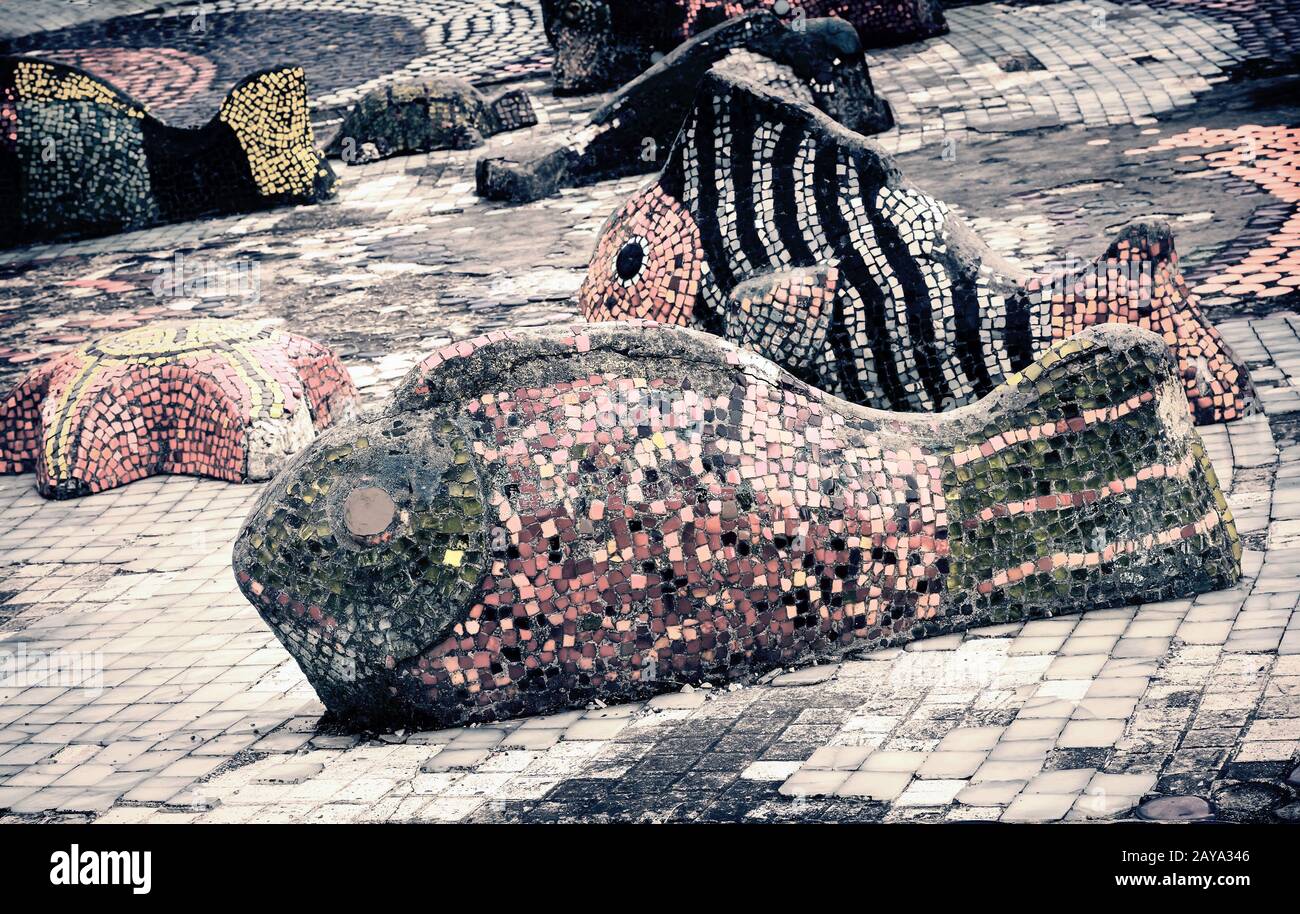 Mosaic fish art sculpture hires stock photography and images Alamy