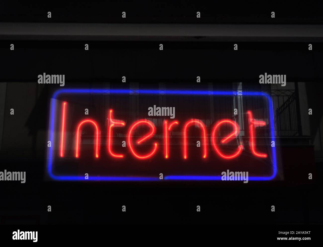 Internet cafe neon sign Stock Photo