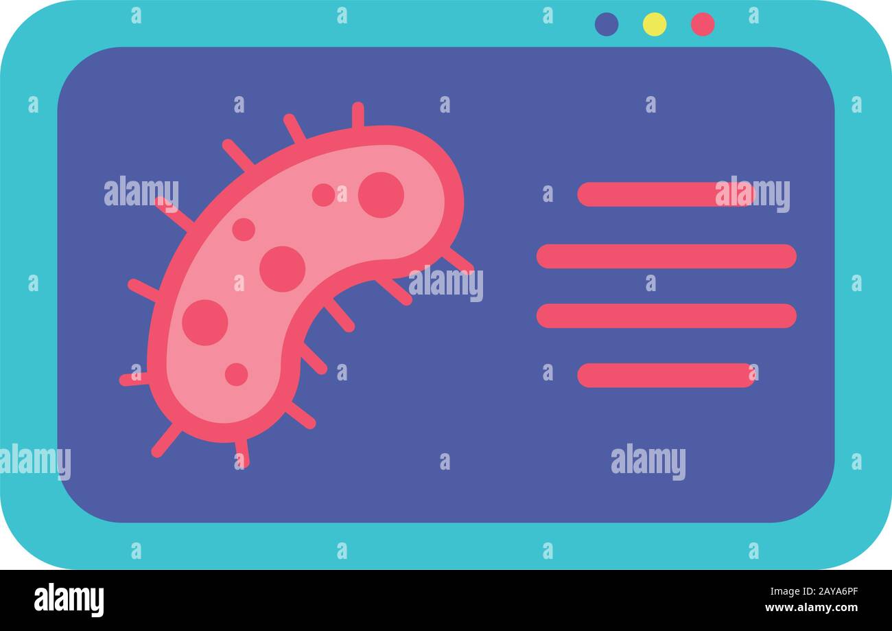 bacteria card over white background, flat style icon, vector ...